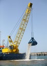 Heavy duty bucket of the dredging Royalty Free Stock Photo