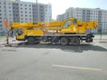 Heavy duty crane in yellow colour Royalty Free Stock Photo