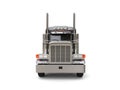 Heavy duty dark gray big truck - front view Royalty Free Stock Photo