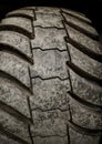 Heavy duty dump truck tire tread detail Royalty Free Stock Photo