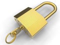 Heavy duty golden lock Royalty Free Stock Photo