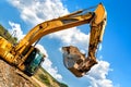 Heavy duty, industrial excavator moving earth Royalty Free Stock Photo