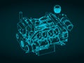 Heavy duty marine diesel engine blueprint