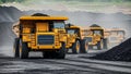 Heavy Duty Mining Dump Trucks in Operation Royalty Free Stock Photo