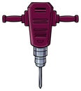 Heavy duty purple jackhammer illustration for construction demolition work and industrial projects Royalty Free Stock Photo