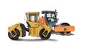 Heavy duty road roller machinery used for compacting asphalt in construction projects Royalty Free Stock Photo