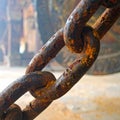 Heavy Duty Rusty Industrial Chain Link Royalty Free Stock Photo