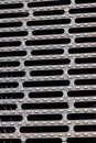 Heavy duty steel grating cover on sewer drain manhole
