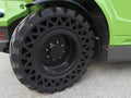 heavy duty tire on a earth moving machine Royalty Free Stock Photo