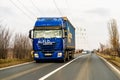 Heavy duty truck in traffic in Bucharest, Romania, 2021 Royalty Free Stock Photo