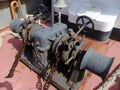 Heavy-duty winch on a tug-boat. Royalty Free Stock Photo