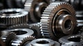 Heavy engine gears wheels, closeup view Royalty Free Stock Photo