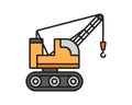 crane vector illustration design. heavy construction machines equipment for building project Royalty Free Stock Photo