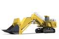 Heavy equipment. Excavator with bucket.