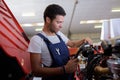 heavy equipment mechanic at work Royalty Free Stock Photo