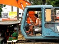 Heavy equipment operator at work Royalty Free Stock Photo