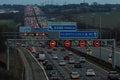 Heavy evening traffic on busiest British motorway M1 near Luton town Royalty Free Stock Photo