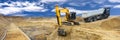 Heavy excavator working on construction site Royalty Free Stock Photo