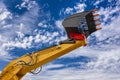 Heavy excavator working on construction site Royalty Free Stock Photo