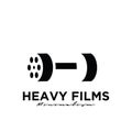 Heavy Films Studio Movie Video Cinema Cinematography Film Production logo design vector icon illustration