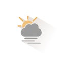 Heavy fog, cloud and sun. Isolated color icon. Weather vector illustration Royalty Free Stock Photo