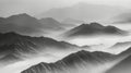 heavy fog surrounding mountains, symbolizing confusion Royalty Free Stock Photo