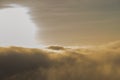 Heavy fog,fog float over the high mountains in the morning Royalty Free Stock Photo