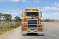 Heavy freight trailer truck, transport by road train in Australia Royalty Free Stock Photo