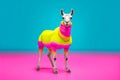 Heavy fun saiga anthropomorphic bright colors, Generative AI