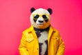 Heavy funny panda anthropomorphic bright colors, Generative AI