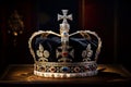 Heavy Gold britain crown. Generate Ai Royalty Free Stock Photo