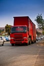 Heavy Goods in Transit - Red Lorry Royalty Free Stock Photo