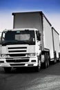 Heavy Goods in Transit - White Lorry Royalty Free Stock Photo