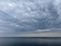 Heavy gray clouds over Baikal Lake, Russia