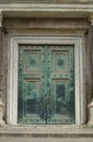 Heavy, green door in Rome Royalty Free Stock Photo