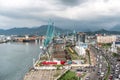 Industrial cranes in sea port, Batumi, Georgia