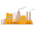 Heavy industry building. Carbon dioxide atmosphere. Factory with chimneys. Royalty Free Stock Photo