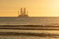 Heavy industry maritime barge off dutch coast Royalty Free Stock Photo