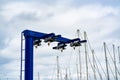 Heavy lift crane at a sailboat marina