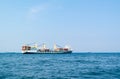 Heavy lift ship with cargo on North Sea near port of Rotterdam, Royalty Free Stock Photo