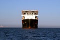 Giant heavy-lift ship RED ZED 2 anchored in Algeciras bay. Royalty Free Stock Photo