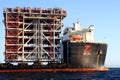 Giant heavy-lift ship RED ZED 2 anchored in Algeciras bay. Royalty Free Stock Photo