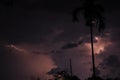 Heavy lightning before a tornado .