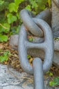 Heavy links of a thick anchor chain Royalty Free Stock Photo