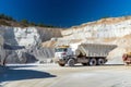 Heavy machinery construction quarry machine industrial loader equipment yellow bulldozer vehicle Royalty Free Stock Photo