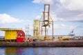 Heavy machinery in docks Royalty Free Stock Photo