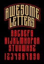 Heavy metal alphabet. Brutal font. Royalty Free Stock Photo