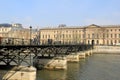 Heavy metal bridge over The Seine, leading to The Louvre, Paris,France,2016