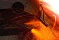 Heavy metal grinding in steel industry factory