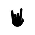 Heavy Metal Horns Hand, Rock Roll Gesture Flat Vector Icon Royalty Free Stock Photo